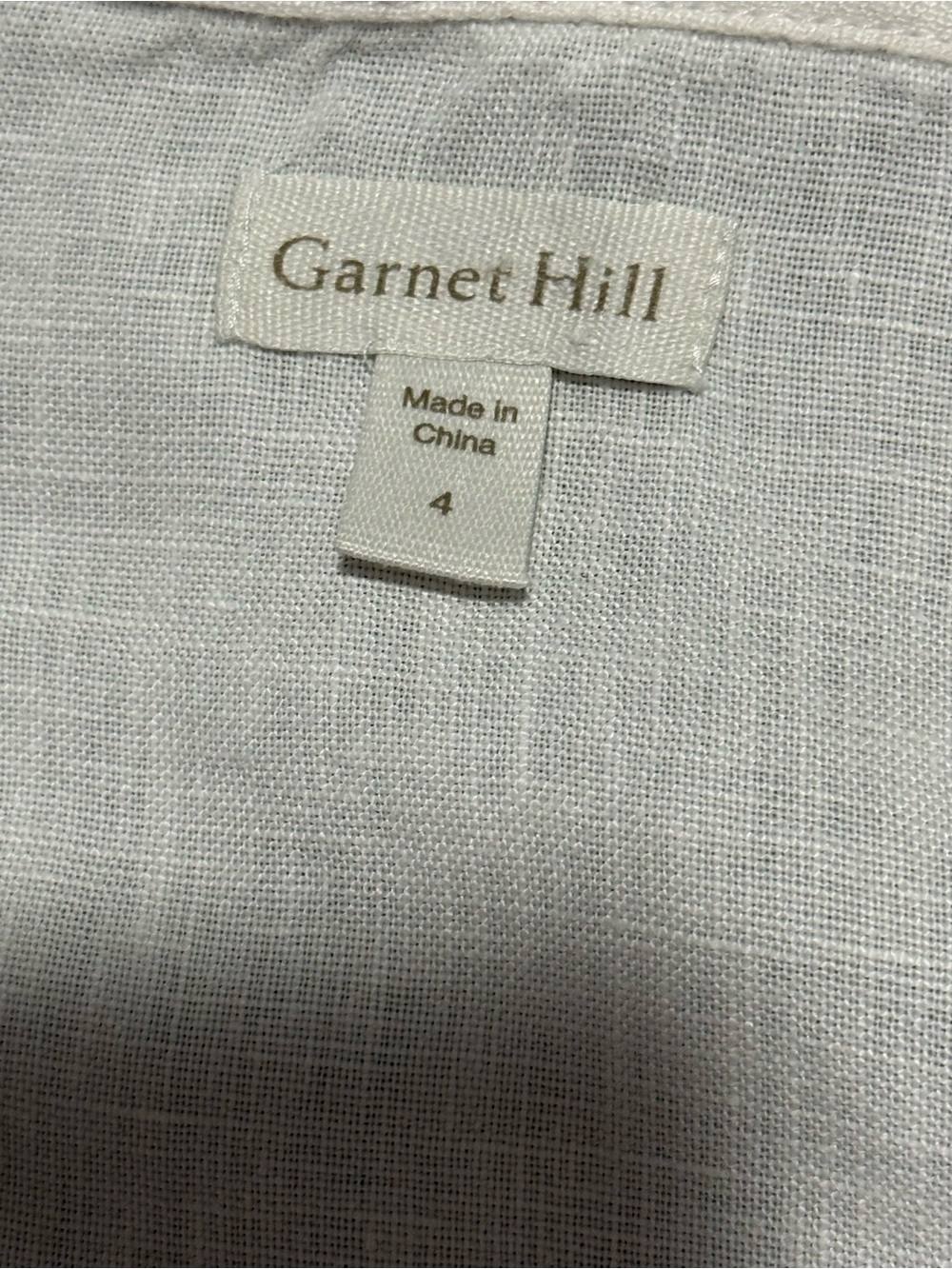Garnet Hill 100% Linen Sleeveless Button-Down Dress - White - Size 4 - Picture 5 of 6